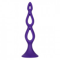 Фиолетовая анальная елочка Silicone Triple Probe - 14,5 см.