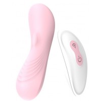 Розовый клиторальный стимулятор REMOTE LAY-ON VIBE