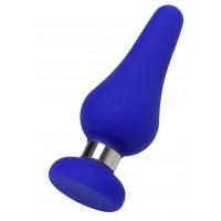 Синяя силиконовая анальная втулка с ограничителем - 13 см. Синяя силиконовая анальная втулка с ограничителем - 13 см.