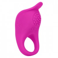Ярко-розовое эрекционное виброкольцо Silicone Rechargeable Teasing Enhancer