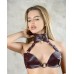 Бордовая сбруя из ошейника с лифом Maroon Harness