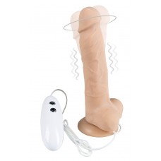 Телесный вибратор-ротатор на присоске Cesar Vibrator & Rotator - 17,5 см.