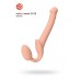 Телесный безремневой страпон Silicone Bendable Strap-On - size S