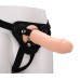 Черные трусики с телесной насадкой STRAP ON REAL DILDO - 21 см.