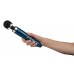 Синий беспроводной вибратор Doxy Die Cast 3R Rechargeable Wand - 28 см.