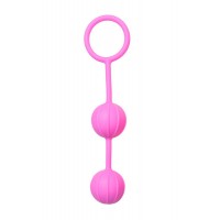 Розовые вагинальные шарики с ребрышками Roze Love Balls