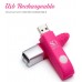 Ярко-розовый вибростимулятор Get Lucky USB Vibrator - 12 см.