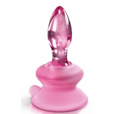 Розовая стеклянная пробка Icicles №90 с силиконовой присоской - 8 см. Розовая стеклянная пробка Icicles №90 с силиконовой присоской - 8 см.