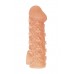 Телесная закрытая насадка с пучками шишечек Cock Sleeve 009 Size S - 13,8 см.