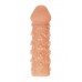 Телесная закрытая насадка с пучками шишечек Cock Sleeve 009 Size S - 13,8 см.