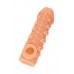 Телесная закрытая насадка с пучками шишечек Cock Sleeve 009 Size S - 13,8 см.