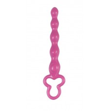 Розовая анальная цепочка Clover Anal Rod - 18 см.