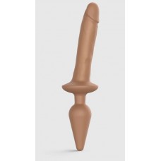 Карамельный двусторонний фаллоимитатор Strap-On-Me Dildo Plug-In Switch size L