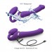 Фиолетовый безремневой вибрострапон Silicone Bendable Strap-On - size XL