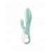 Зеленый вибратор-кролик Satisfyer Air Pump Bunny 5+ с функцией расширения - 20,4 см.