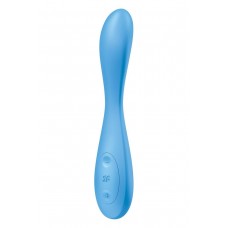 Голубой гибкий вибромассажер Satisfyer G-Spot Flex 4+ - 19 см.