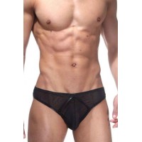 Черные трусы-слипы с блестящей окантовкой Черные трусы-слипы с блестящей окантовкой