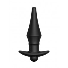 Черная перезаряжаемая анальная пробка №08 Cone-shaped butt plug - 13,5 см.