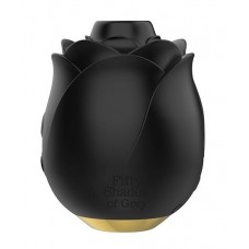 Черный клиторальный стимулятор Black Rose Silicone Clitoral Suction