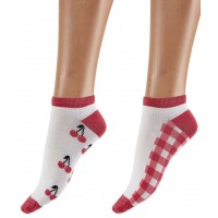 Набор из 2 пар носков Bamboo Socks - с вишенками и в клетку