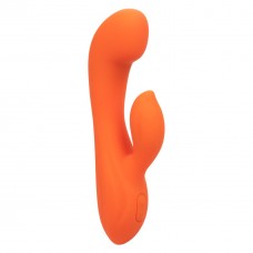 Оранжевый вибромассажер Stella Liquid Silicone Dual “G” - 17,75 см.