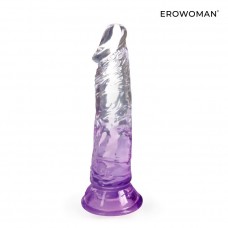 Фиолетовый гибкий фаллоимитатор - 18,5 см.