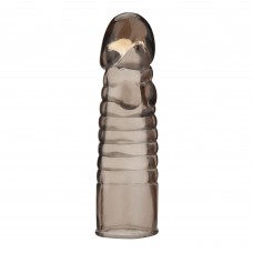 Дымчатая насадка-удлинитель Ribbed Realistic Penis Enhancing Sleeve Extension - 15,2 см.