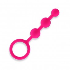 Розовые силиконовые анальные бусы Silicone Anal Beads - 14 см.