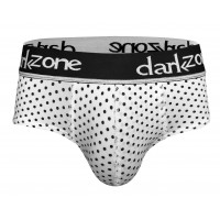 Белые хлопковые брифы в горошек с брендированной резинкой Белые хлопковые брифы в горошек с брендированной резинкой