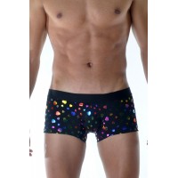 Мужские трусы-боксеры с разноцветными блестящими сердцами Мужские трусы-боксеры с разноцветными блестящими сердцами