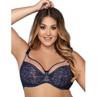 Темно-синий бюстгальтер на косточках с боковыми поддержками Темно-синий бюстгальтер на косточках с боковыми поддержками