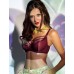 Бордовый бюстгальтер на косточках plus size с декоративными бретелями