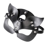 Черная кожаная рельефная маска кошки Черная кожаная рельефная маска кошки