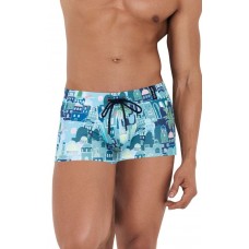 Синие мужские плавки-боксеры с принтом Cassiel Swimsuit Boxer