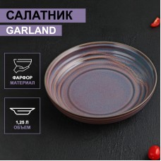 Салатник фарфоровый Magistro Garland, 1250 мл, d=23 см, цвет синий