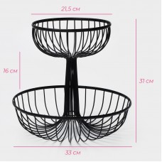 Фруктовница Доляна «Эстетика», 33×33×31 см, цвет чёрный