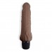Коричневый вибратор с клиторальным выступом 7  Realistic Vibrator - 21,5 см.