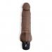 Коричневый вибратор с клиторальным выступом 7  Realistic Vibrator - 21,5 см.