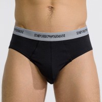 Набор из 2 мужских трусов-брифов Emporio Armani - черных и серых Набор из 2 мужских трусов-брифов Emporio Armani - черных и серых