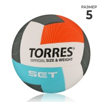 Волейбольный мяч TORRES Set, V32045, клееный, 12 панелей, р. 5, TPU, бутиловая камера