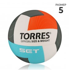 Волейбольный мяч TORRES Set, V32045, клееный, 12 панелей, р. 5, TPU, бутиловая камера