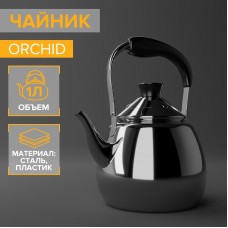 Чайник для плиты из нержавеющей стали Orchid, 1 л, цвет серебряный