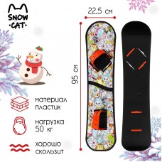 Сноуборд детский Snow Cat с облегчёнными креплениями, 95 см, цвет разноцветный