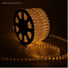 Световой шнур Luazon Lighting 13 мм, IP65, 100 м, 36 LED/м, 220 В, 2W, постоянное свечение, свечение жёлтое