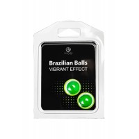 Набор из 2 шариков с массажным маслом Brazilian Balls с эффектом вибрации