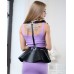 Черная кожаная портупея plus size с баской