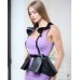 Черная кожаная портупея plus size с баской