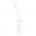 Изогнутый стеклянный фаллоимитатор 12’’ Girthy Ribbed G-Spot Glass Dildo With Handle Grip Double Ended - 30 см.