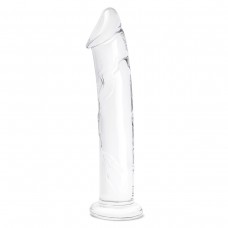 Большой стеклянный стимулятор 12’’ Glass Dildo With Veins & Flat Base - 28 см.