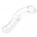 Стеклянный двусторонний фаллоимитатор 12,5’’ Girthy Double Sided Dong With Anal Bead Grip Handle - 32 см.